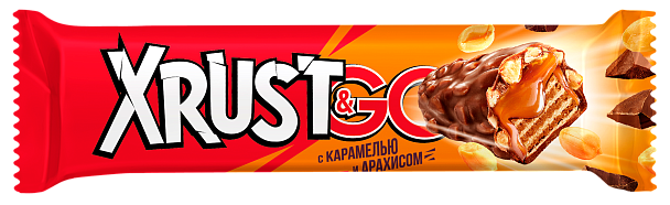 Вафельный батончик «Xrust&Go» с арахисом и карамелью, 34 г